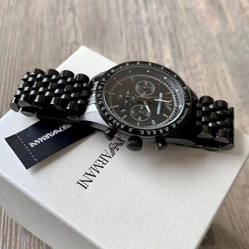 Emporio Armani Sportivo Chronograph Black Dial Men's Watch- AR5989
